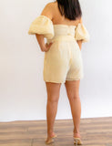 Camila ivory chiffon belted romper