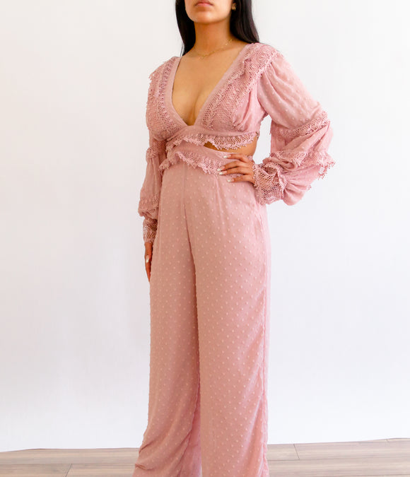 Posie dusty pink jumpsuit