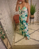 Eva leaf print jumpsuit