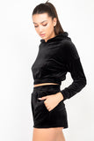 Marina black hoodie top and shorts set