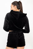 Marina black hoodie top and shorts set